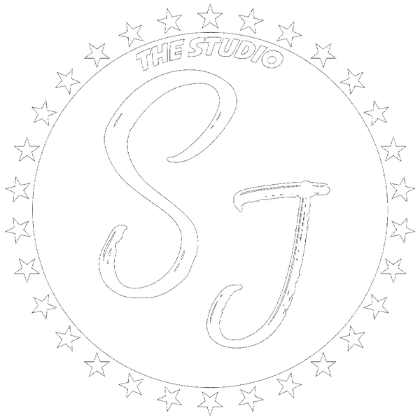 The Studio SJ logo in white — clean, minimalist boudoir photography branding for The Studio SJ in Wisconsin.