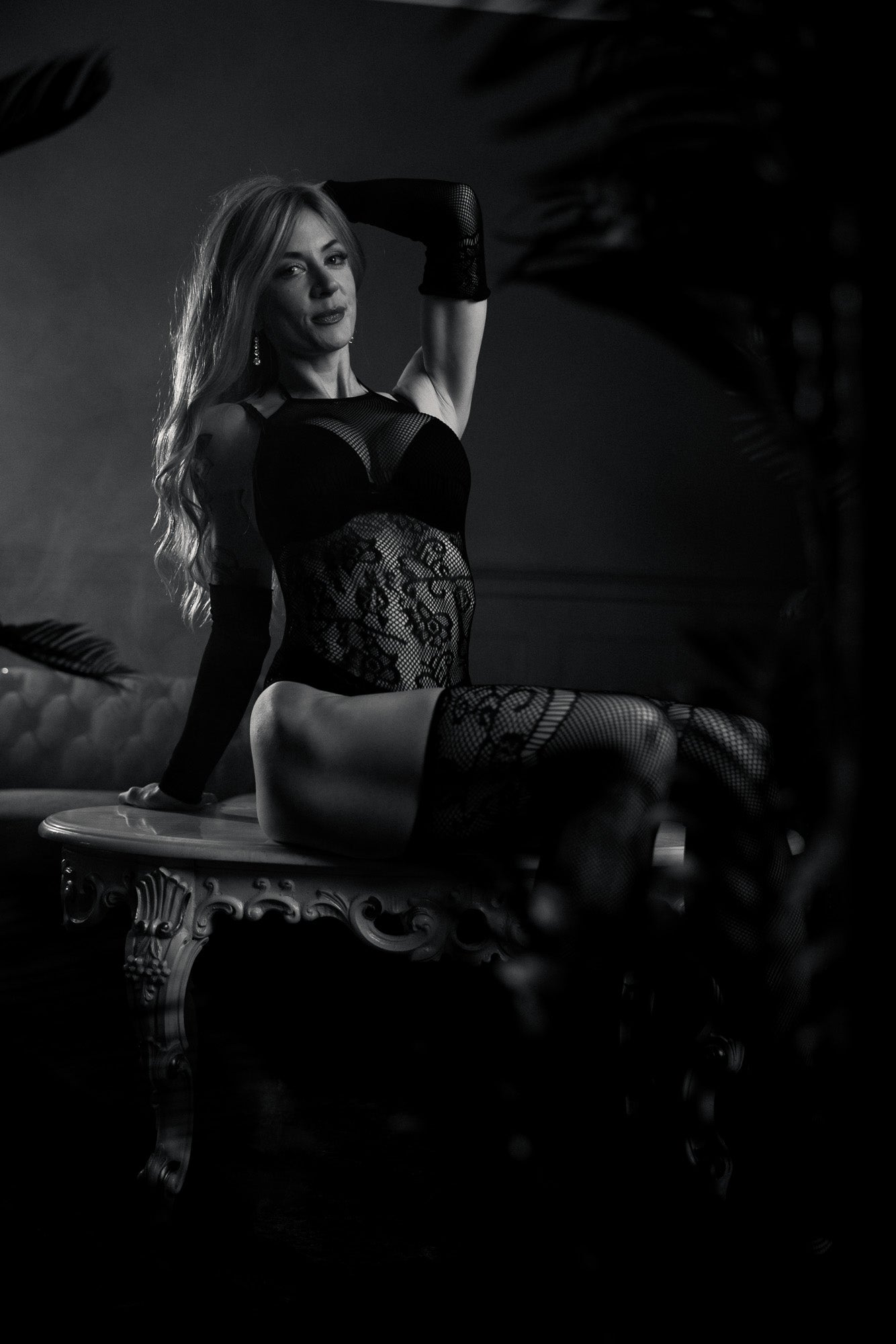 Monochrome silhouette portrait with a warrior theme in Neenah, Wisconsin.