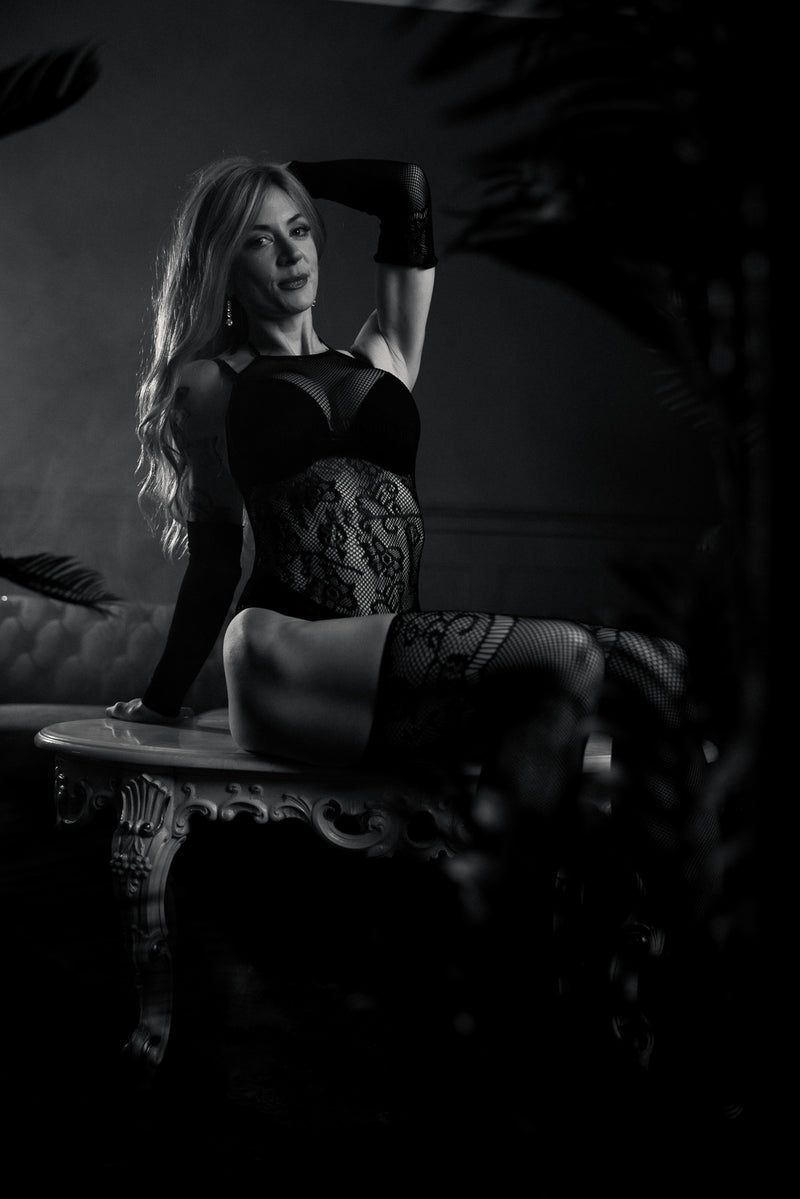 Monochrome silhouette portrait with a warrior theme in Neenah, Wisconsin.